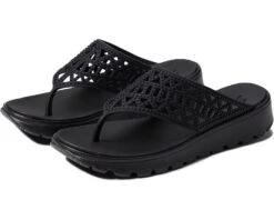 SKECHERS Foamies Footsteps Geometric/Rhinestone Hooded Sandal